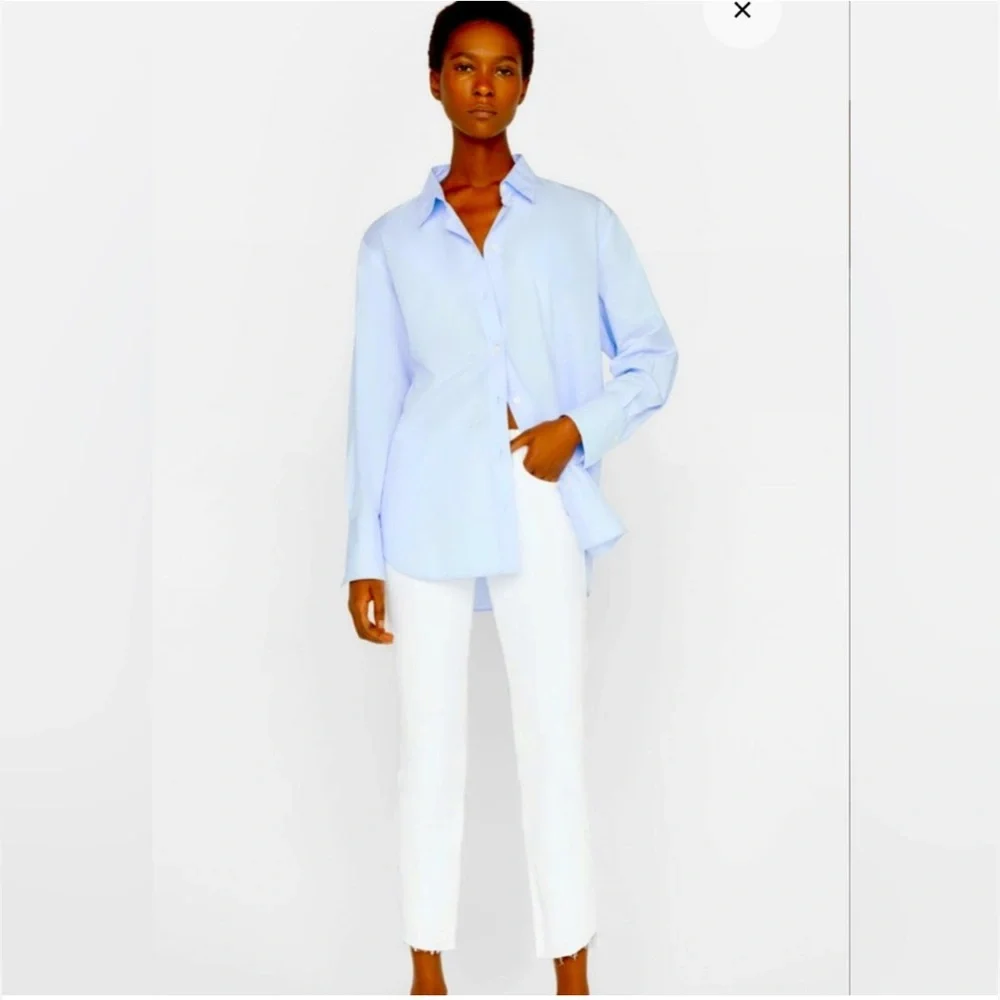 NWT Frame Denim Le High Straight Cascade Raw Hem Jeans White Sz 25‎ $248